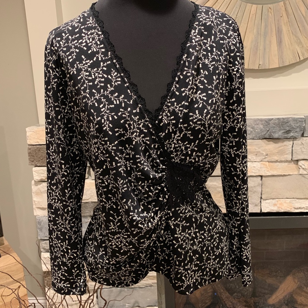 Nine West V Neck Wrap Style Blouse